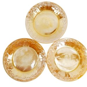 Lot of 3 Fire King Ware Peach Lustre 9" plates